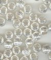 SS2453 1 6mm Round Pleated Sterling Silver Bead